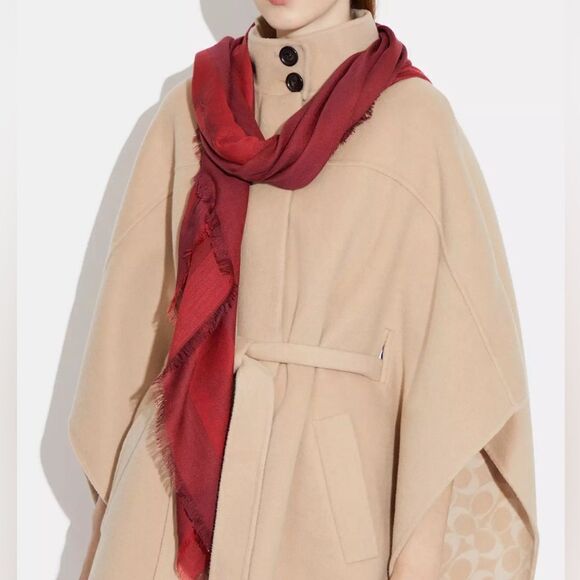 NWT Coach Horse And Carriage Print Border Oversized Square Scarf - Picture 4 of 5